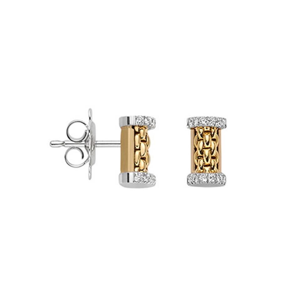 FOPE Designer Jewellery FOPE Essentials 18ct Yellow Gold Diamond Set Stud Earrings