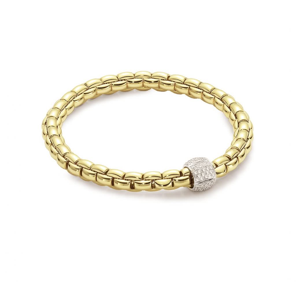 FOPE Designer Jewellery FOPE Flex'it Eka 18ct Yellow Gold 0.49ct Diamond Bracelet 701B