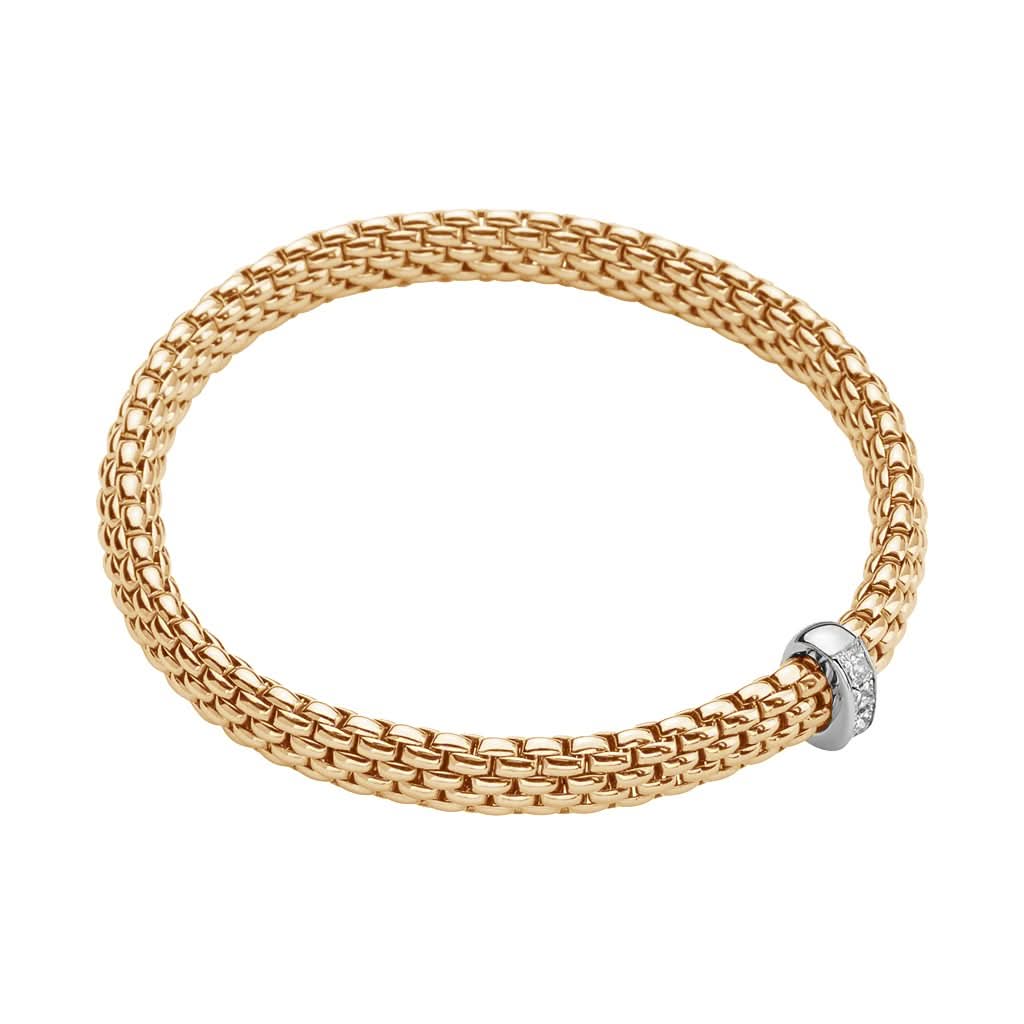 FOPE Designer Jewellery FOPE Flex'it Vendome 18ct Rose Gold 0.35ct Diamond Rondel Bracelet 584B BBRM