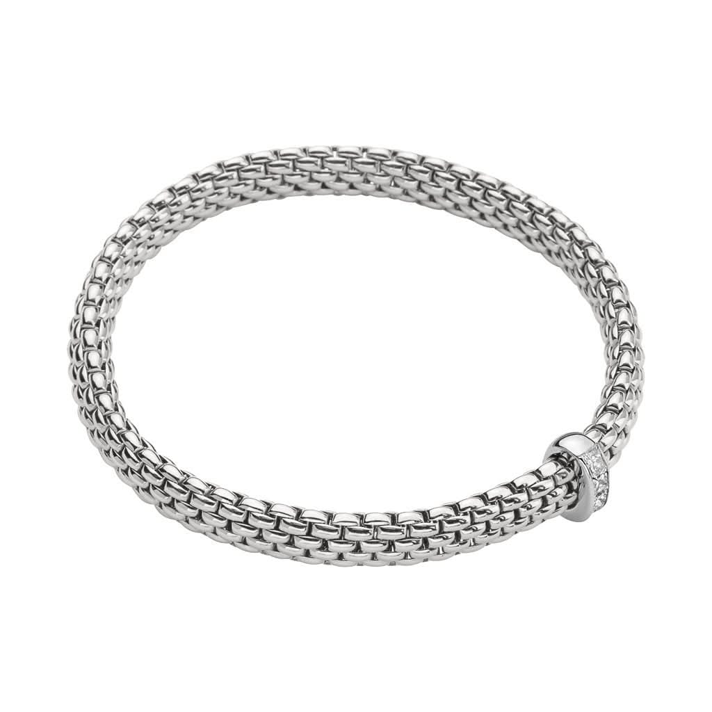 FOPE Designer Jewellery FOPE Flex'it Vendome 18ct White Gold 0.35ct Diamond Rondel Bracelet 584B BBRM