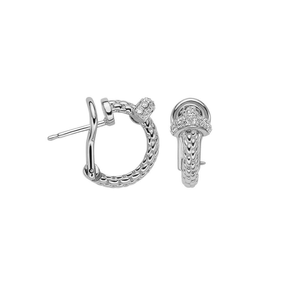 FOPE Designer Jewellery FOPE Prima 18ct White Gold 0.18ct Diamond Earrings OR747