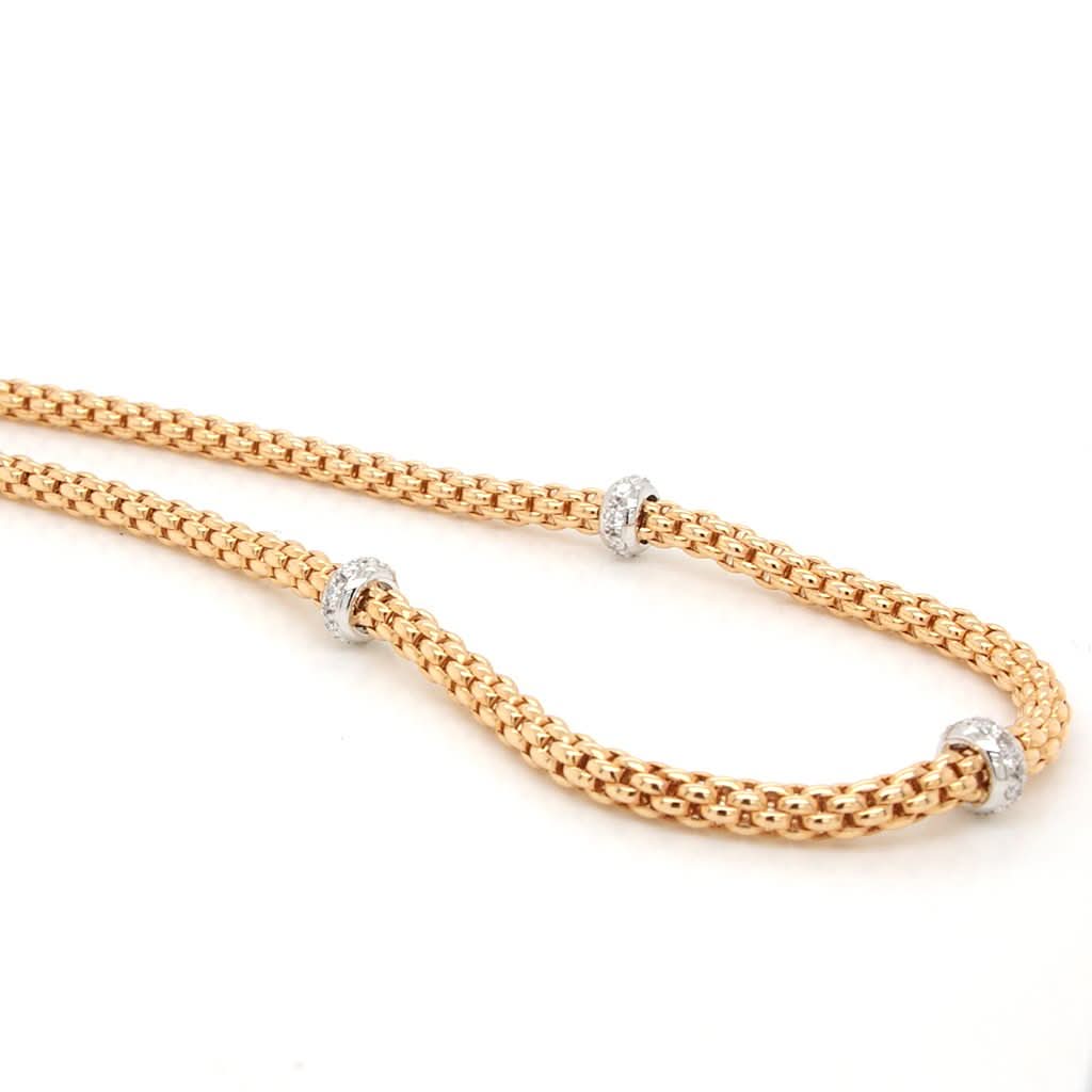 FOPE Designer Jewellery FOPE Rigoletto 18ct Rose Gold 0.28ct Diamond Necklace 710C BBR