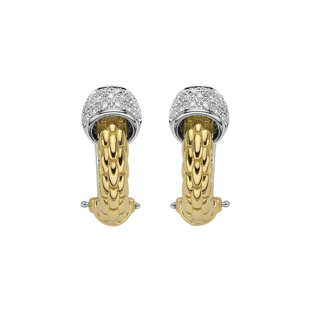 FOPE Designer Jewellery FOPE Solo 18ct Gold 0.26ct Diamond Earrings OR634