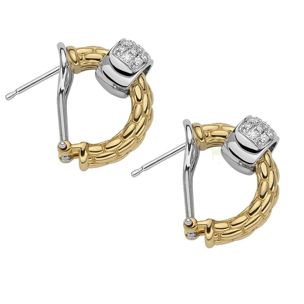 FOPE Designer Jewellery FOPE Solo 18ct Gold 0.26ct Diamond Earrings OR634