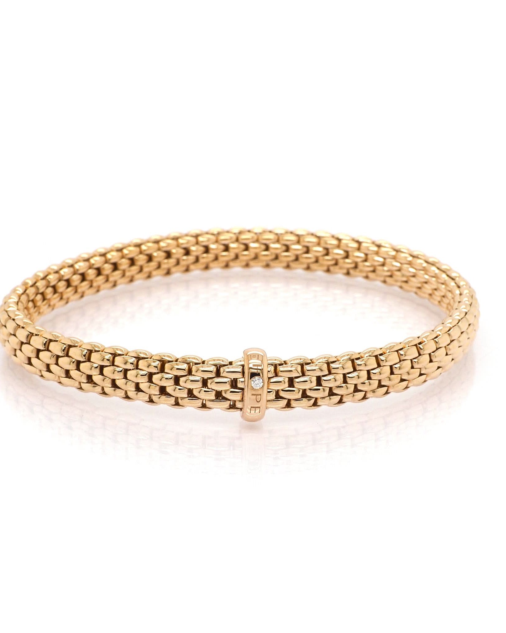 FOPE Jewellery FOPE 18ct Rose Gold Vendome Bracelet with Diamond-Set Bar
