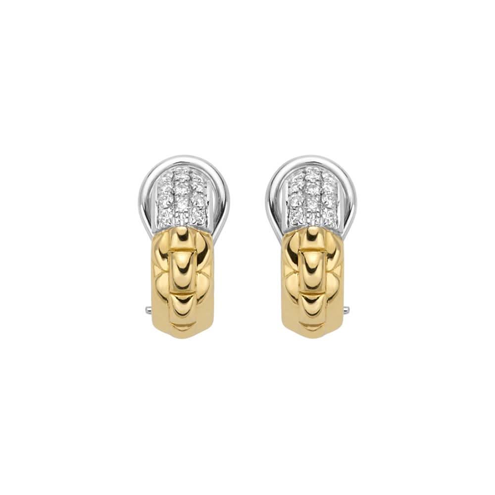 FOPE Jewellery FOPE Eka Anniversario Collection 18ct Yellow Gold and Diamond Earrings - OR706 PAVE