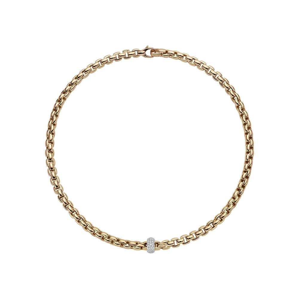 FOPE Jewellery FOPE Eka Anniversario Collection Flexi'It Necklace with Dimond Pave - 707C PAVE