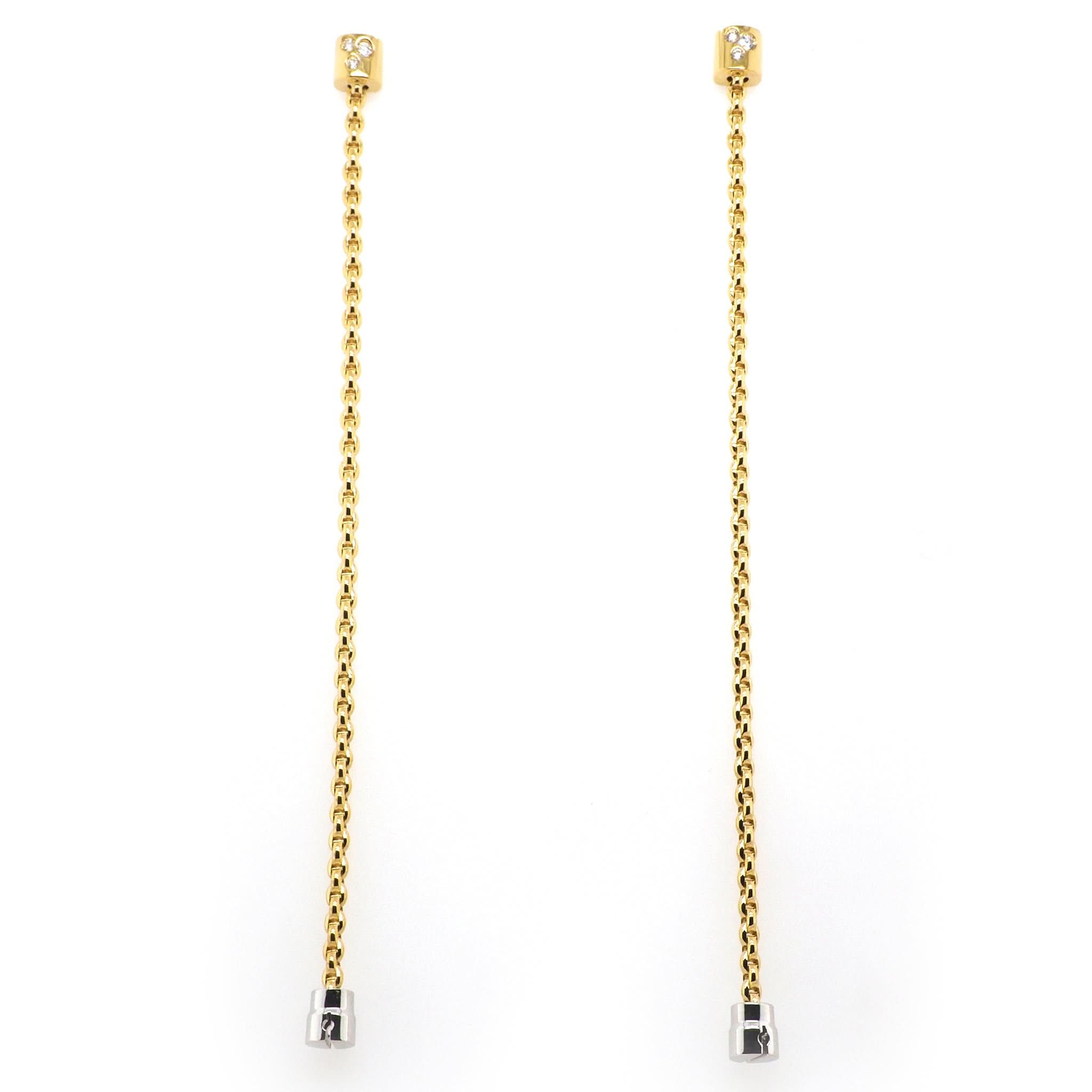 FOPE Jewellery FOPE Extra Long Rope-Effect Diamond-Set Earrings