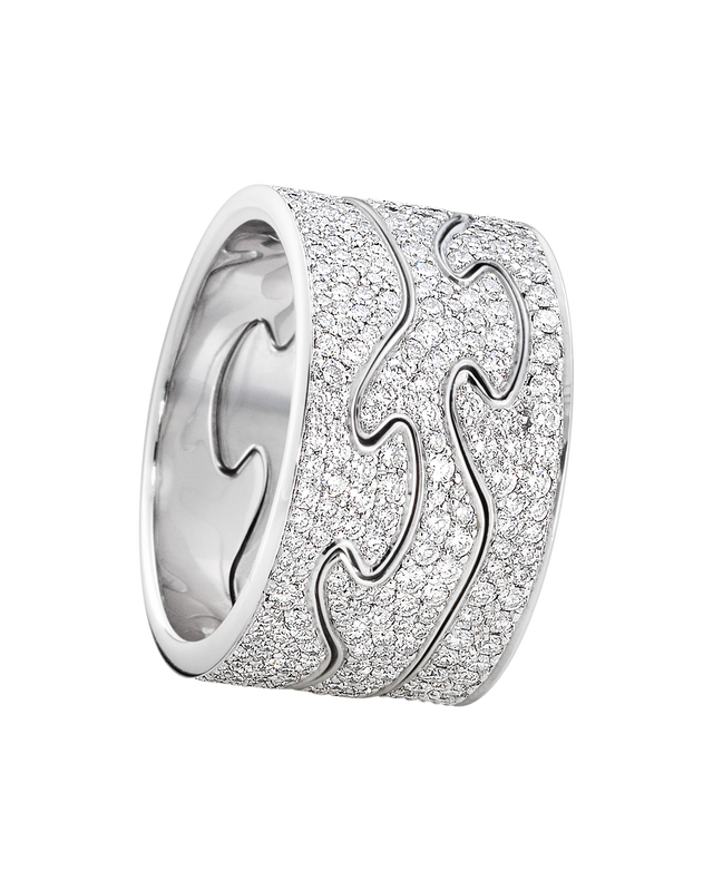 Georg Jensen Designer Jewellery Georg Jensen Fusion Pave Diamond Set Centre Ring - 18ct White Gold
