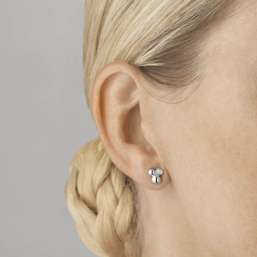 Georg Jensen Designer Jewellery Georg Jensen Moonlight Grapes Earrings - Sterling Silver and Diamonds (20000712)