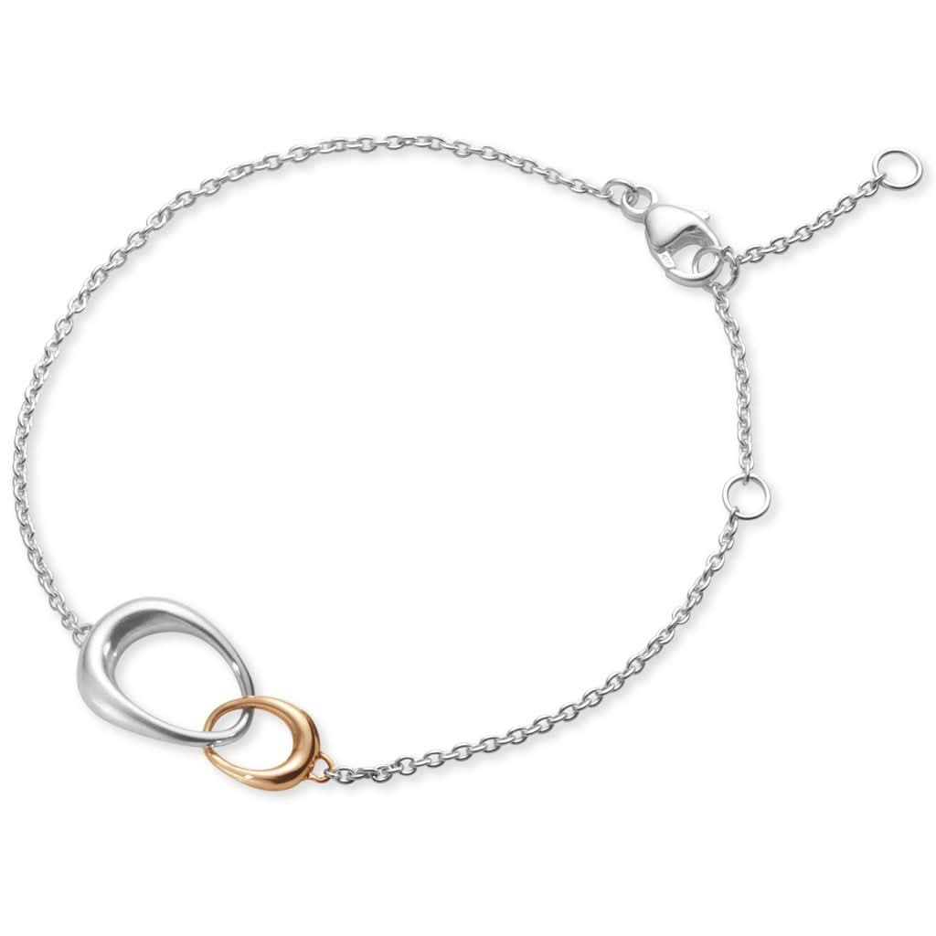 Georg Jensen Designer Jewellery Georg Jensen Offspring Mother Daughter Bracelet - Sterling Silver & 18ct Rose Gold (10012371)