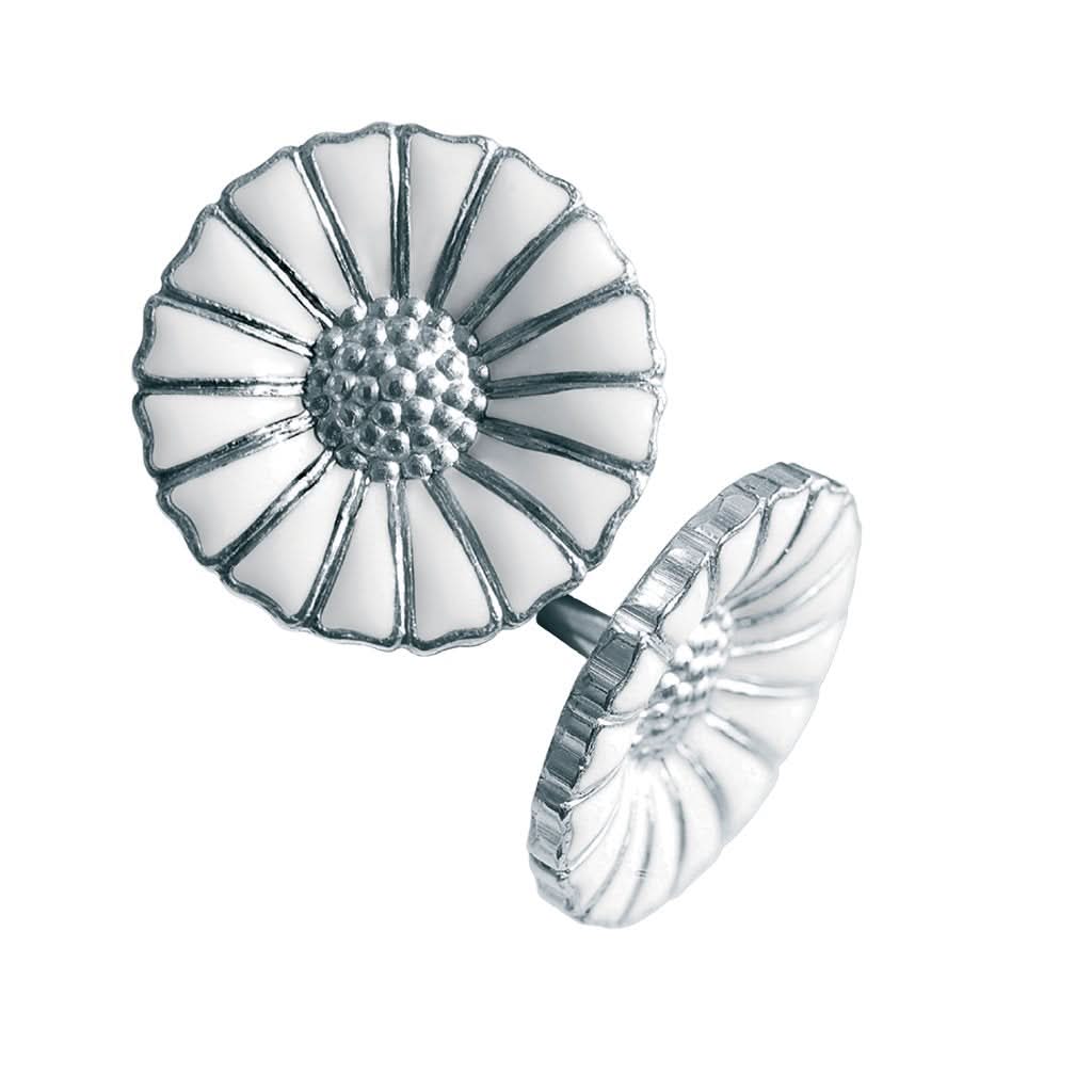 Georg Jensen Jewellery Georg Jensen Daisy Earrings - Silver and White Enamel (3539208)
