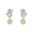 Georg Jensen Jewellery Georg Jensen Daisy Green and White Enamel Layered Long Earrings