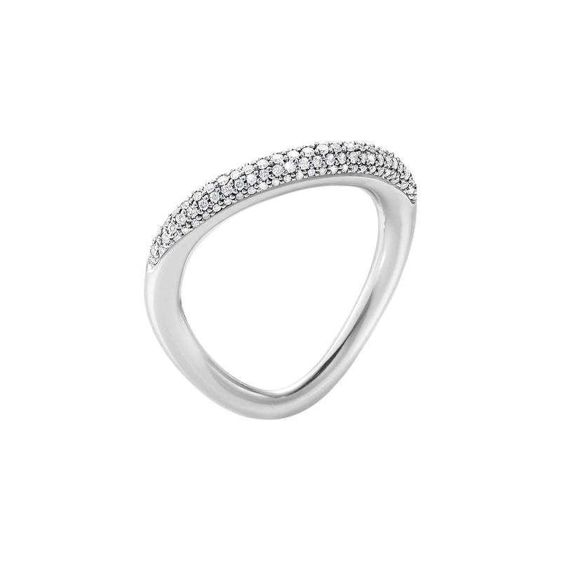 Georg Jensen Jewellery Georg Jensen Offspring Ring - Sterling Silver and Brillant Cut Diamonds (10013257)
