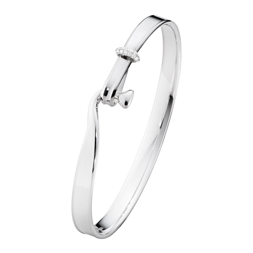 Georg Jensen Jewellery Georg Jensen Silver and Diamond Torun Bangle 20000547