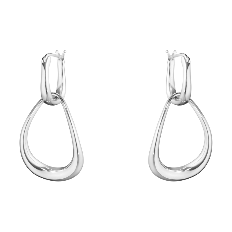 Georg Jensen Jewellery Interlocked Hoop Georg Jensen Offspring Earrings - Sterling Silver
