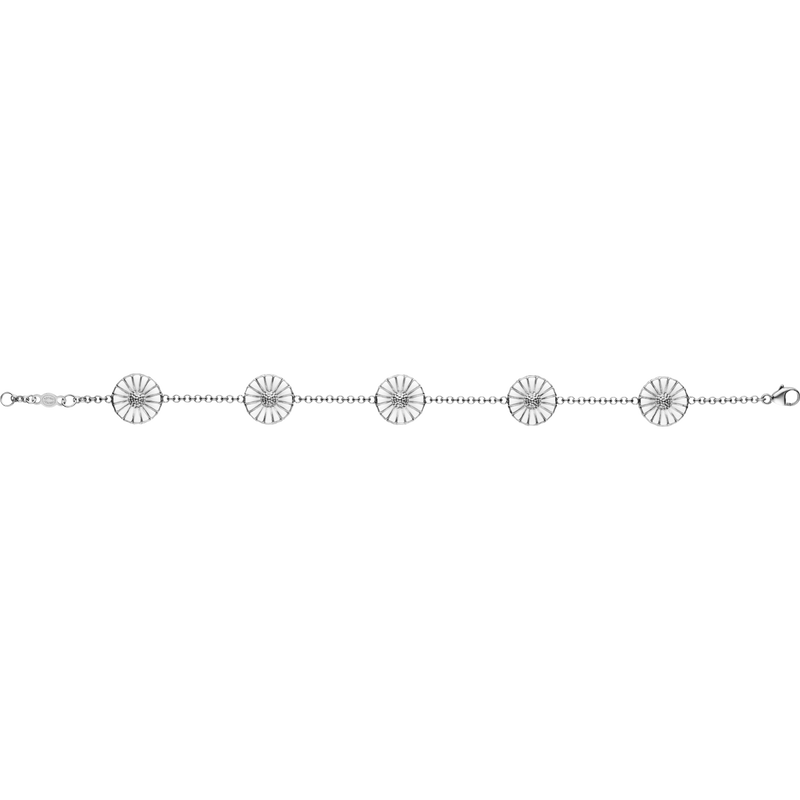 Georg Jensen Jewellery Sterling Silver Gilt Georg Jensen Daisy Bracelet - Sterling Silver and White Enamel or Silver Gilt and White Enamel