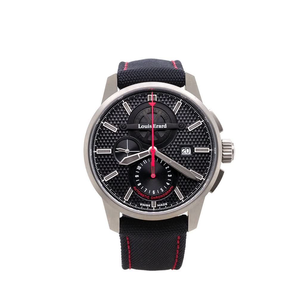 Louis Erard Luxury Watch LOUIS ERARD 1931 Titanium Automatic Watch with Black Fabric Strap