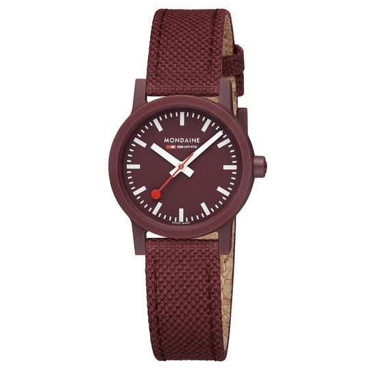 Mondaine Luxury Watches Mondaine Essence 32mm, Dark Red Cherry Sustainable Watch, MS1.32130.LC