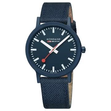 Mondaine Luxury Watches Mondaine Essence 41mm, Deep Ocean Blue Sustainable Watch, MS1.41140.LD