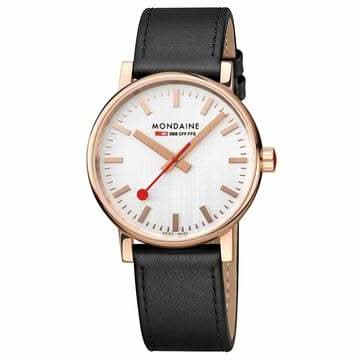 Mondaine Luxury Watches Mondaine EVO2 40mm, Rose Gold Toned and Black Watch, MSE.40112.LB