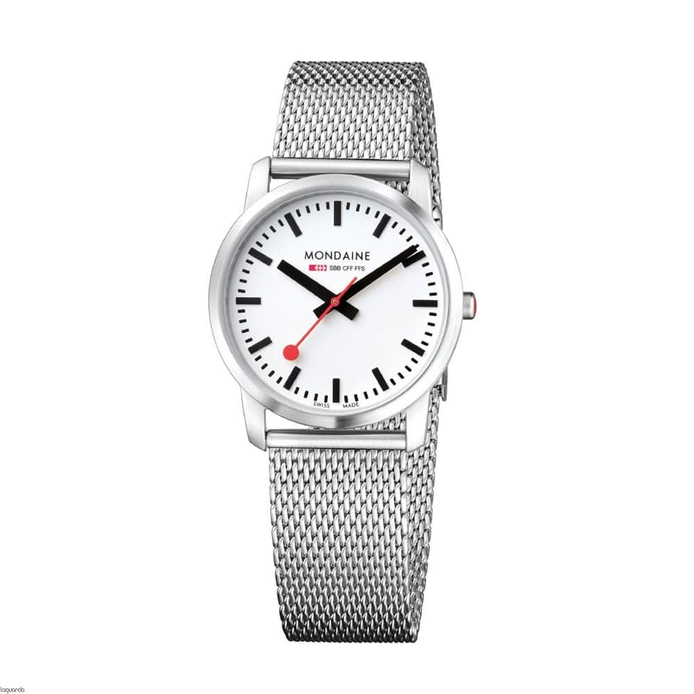 Mondaine Luxury Watches Mondaine Simply Elegant Steel Watch with Steel Mesh Bracelet
