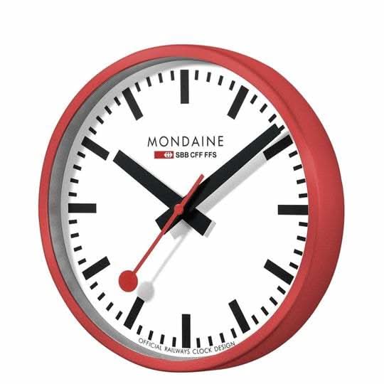 Mondaine Luxury Watches Mondaine Wall Clock 25 cm, Red Kitchen Clock, A990.CLOCK.11SBC