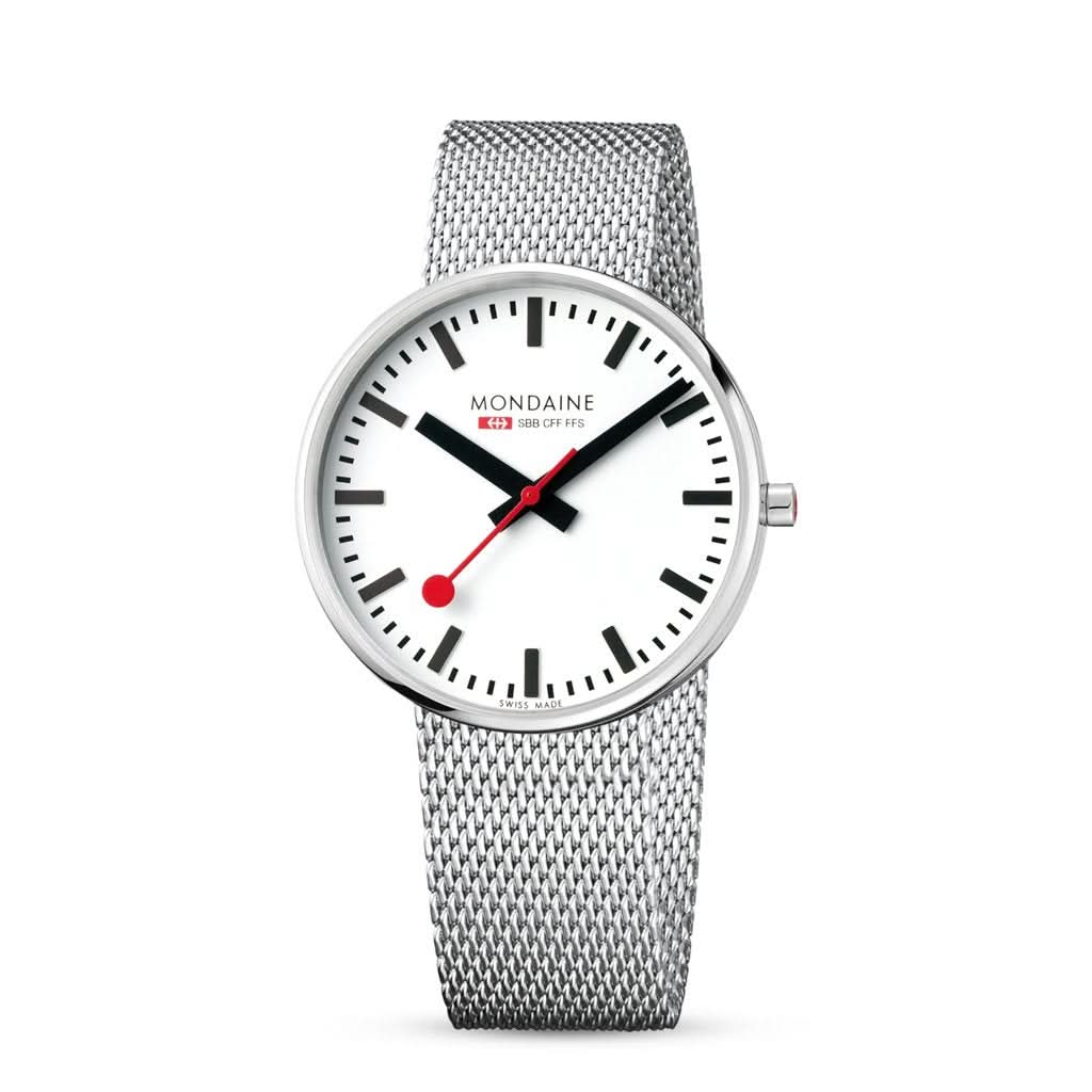 Mondaine Luxury Watches White Mondaine Giant Backlight Quartz Bracelet Watch MSX4211BSM