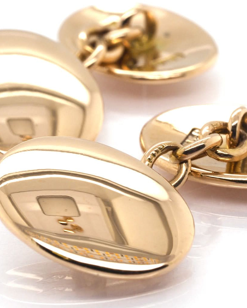 Ogden of Harrogate Jewellery 15ct Yellow Gold Oval Cufflinks