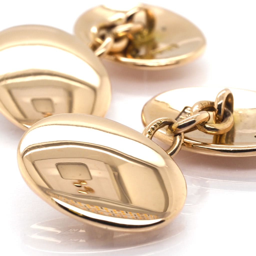 Ogden of Harrogate Jewellery 15ct Yellow Gold Oval Cufflinks