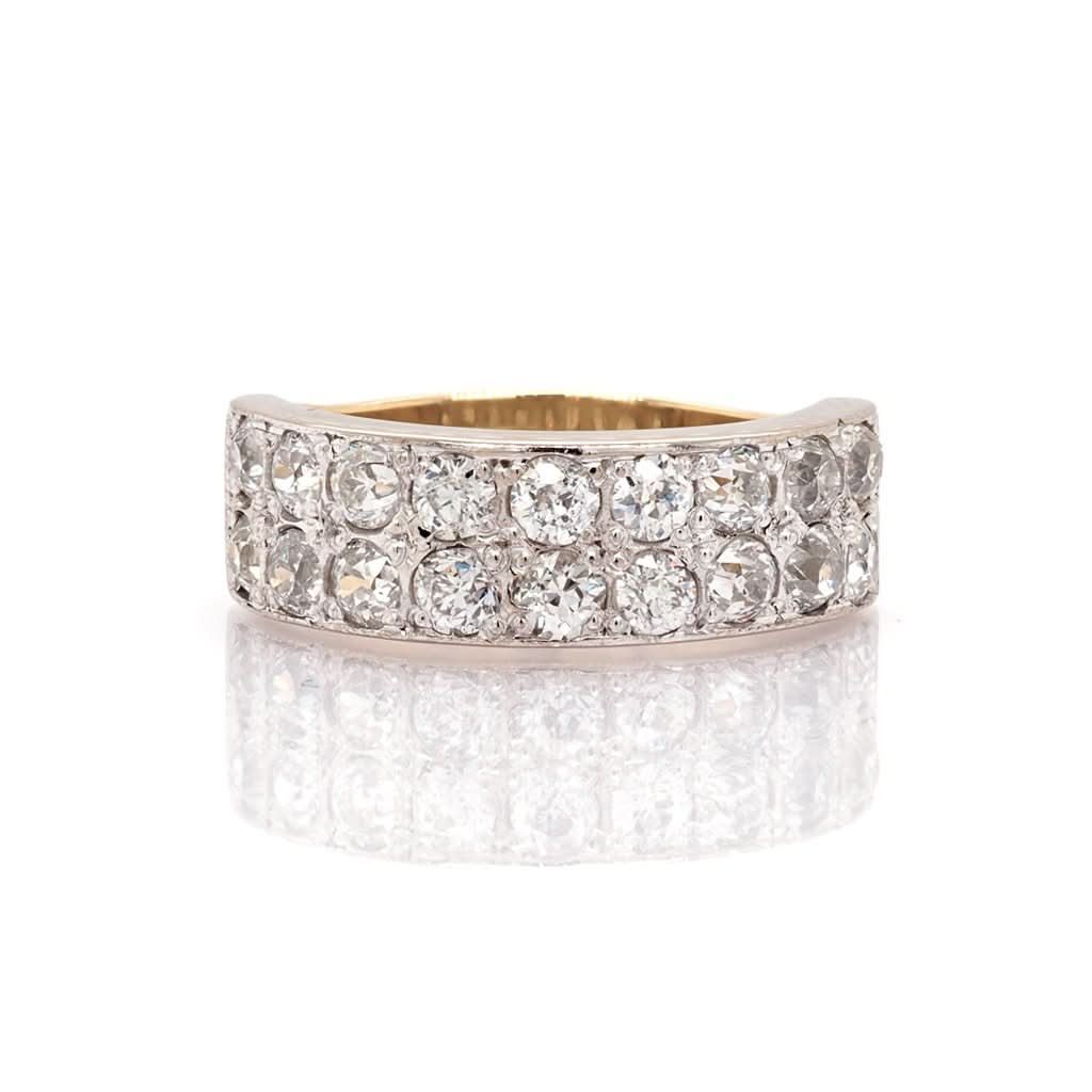 Ogden of Harrogate Jewellery 18ct Gold, 2 Row Diamond Half Eternity Ring