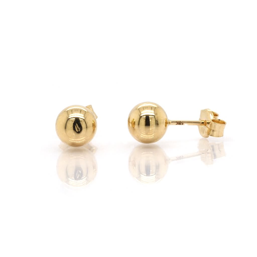 Ogden of Harrogate Jewellery 18ct Gold 6mm Ball Stud Earrings