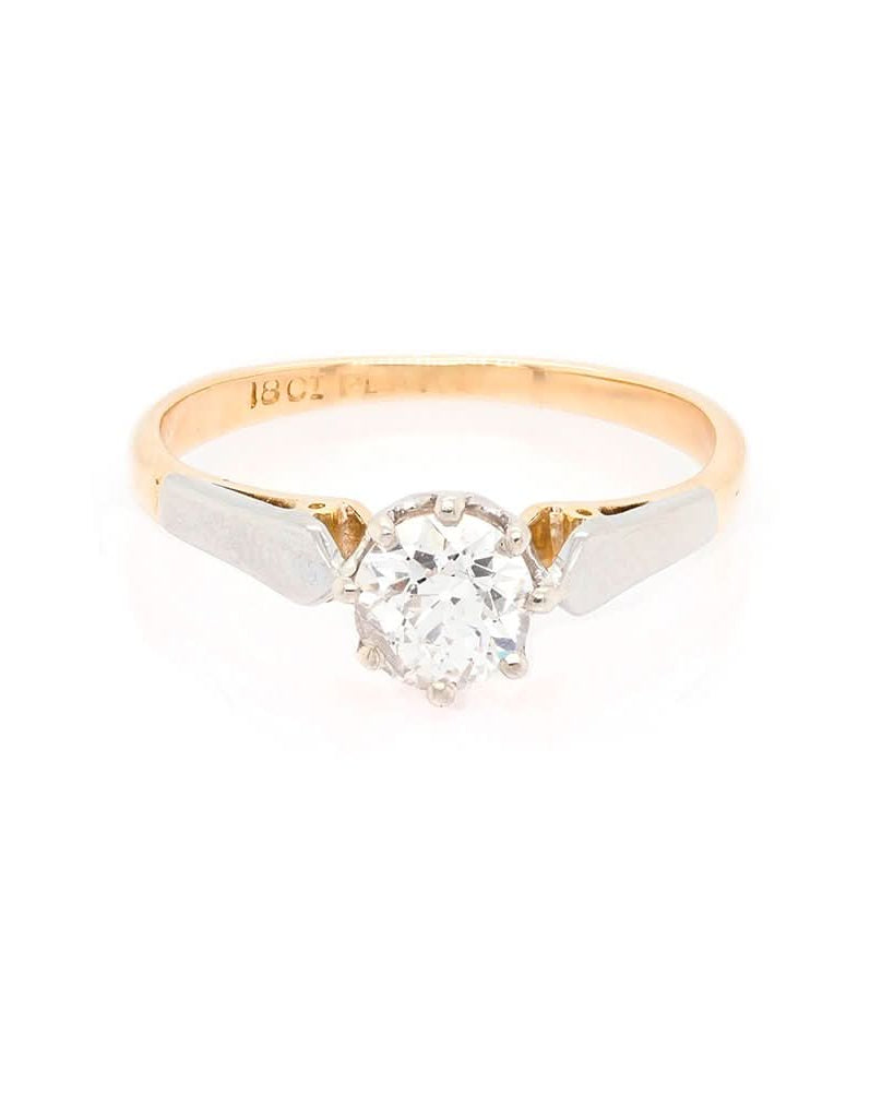 Ogden of Harrogate Jewellery 18ct Gold and Platinum Diamond Solitaire Ring