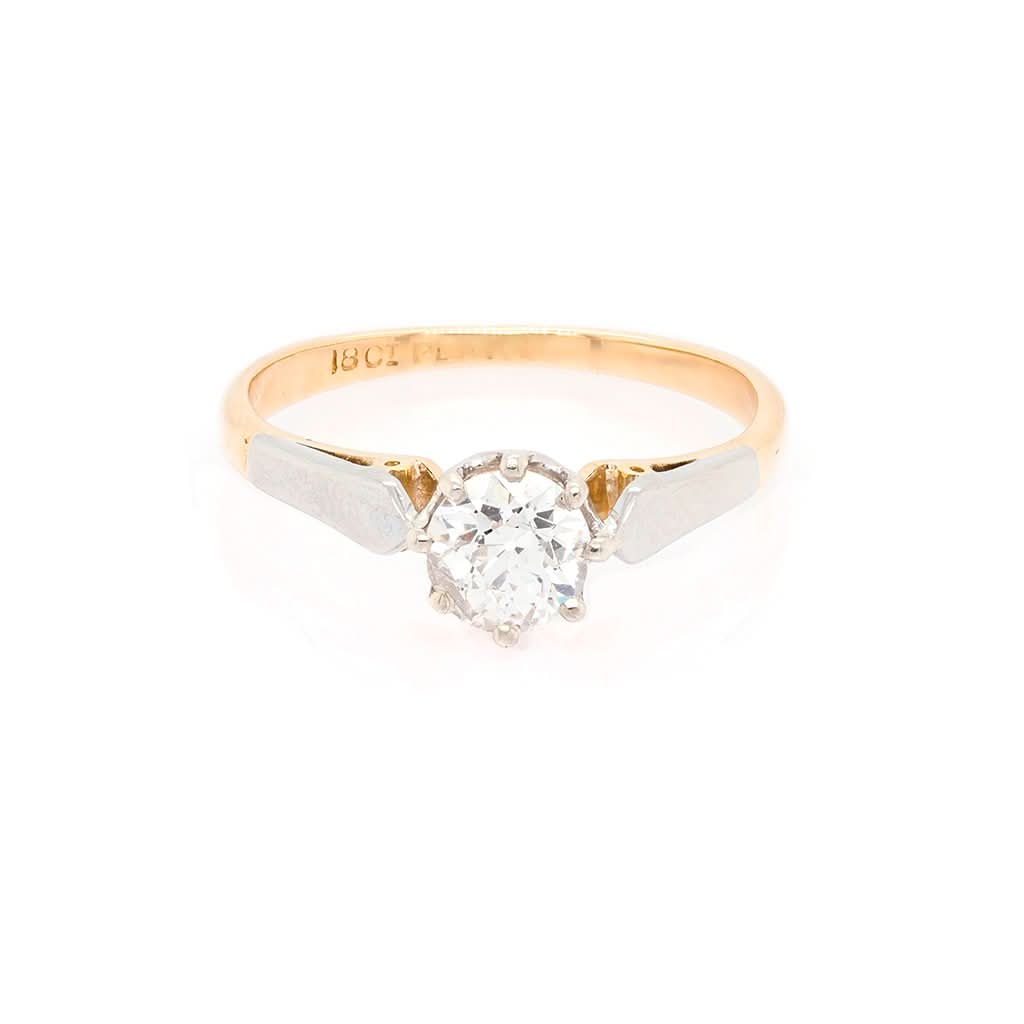 Ogden of Harrogate Jewellery 18ct Gold and Platinum Diamond Solitaire Ring