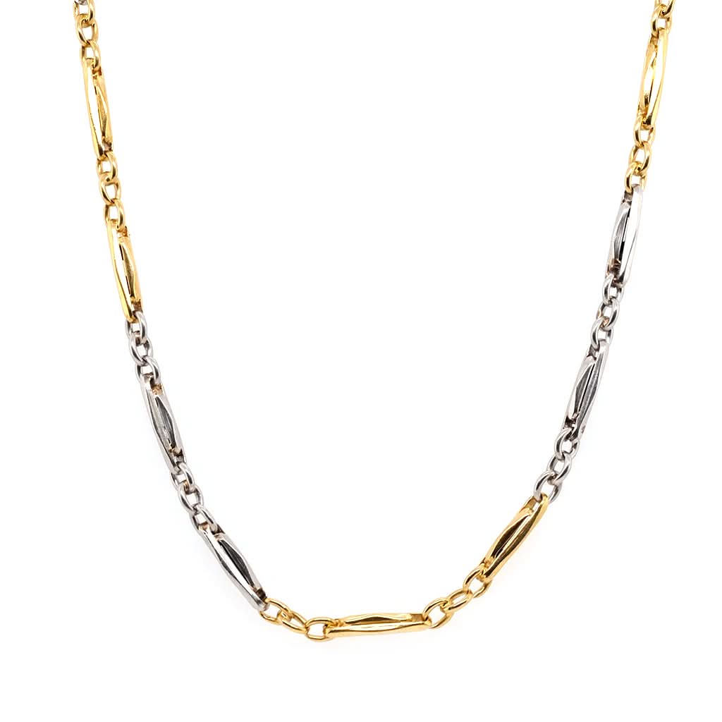 Ogden of Harrogate Jewellery 18ct Gold and Platinum Link Necklace