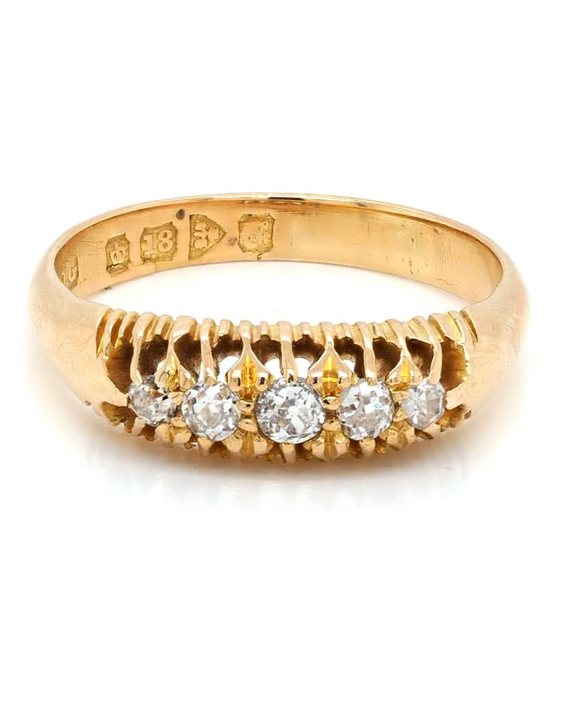Ogden of Harrogate Jewellery 18ct Gold Diamond Five Stone Ring
