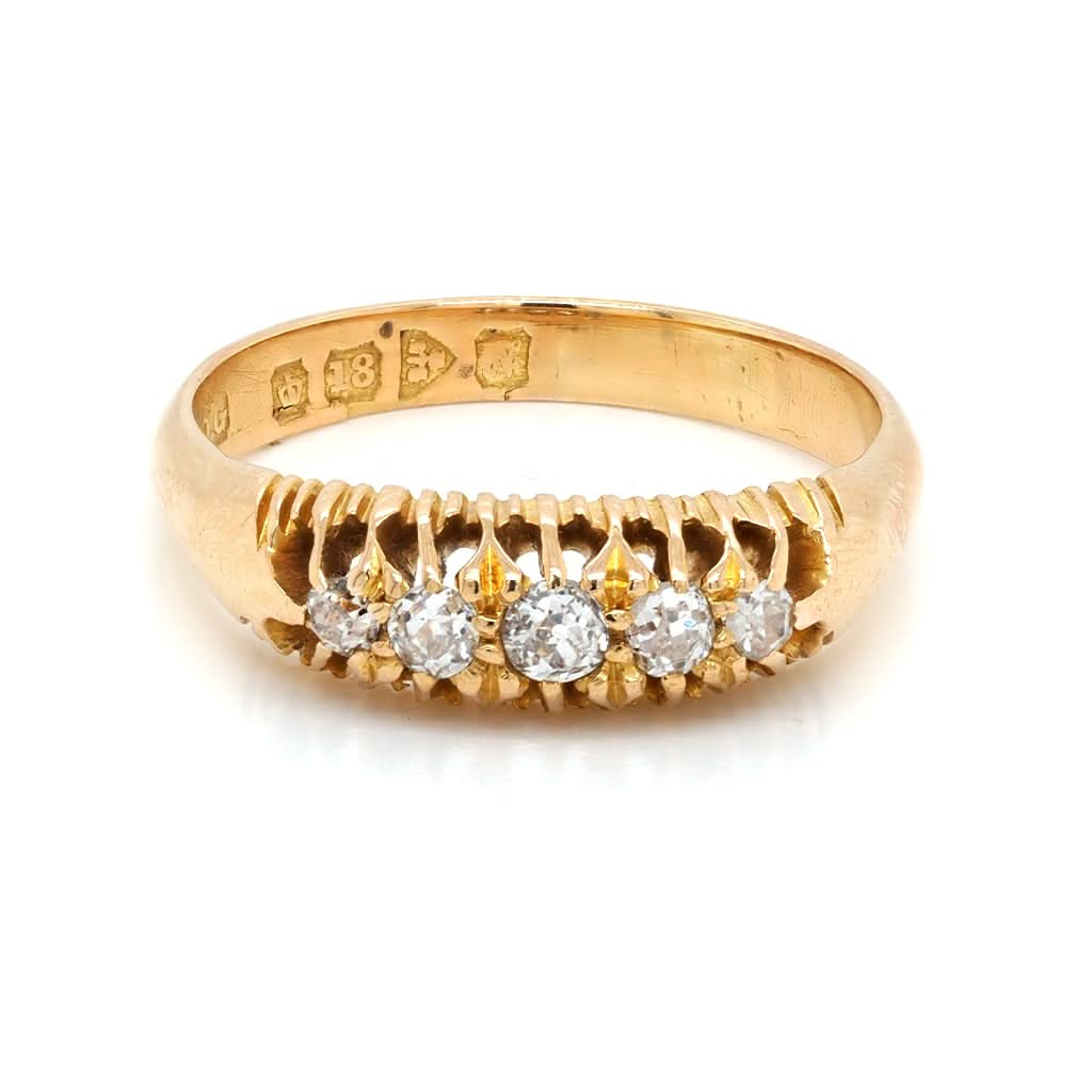 Ogden of Harrogate Jewellery 18ct Gold Diamond Five Stone Ring