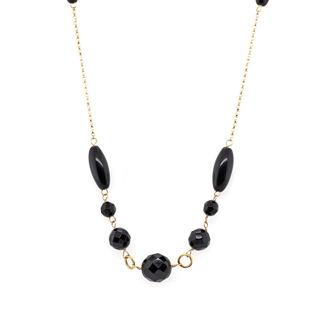 Ogden of Harrogate Jewellery 18ct Gold, Onyx Bead Necklace