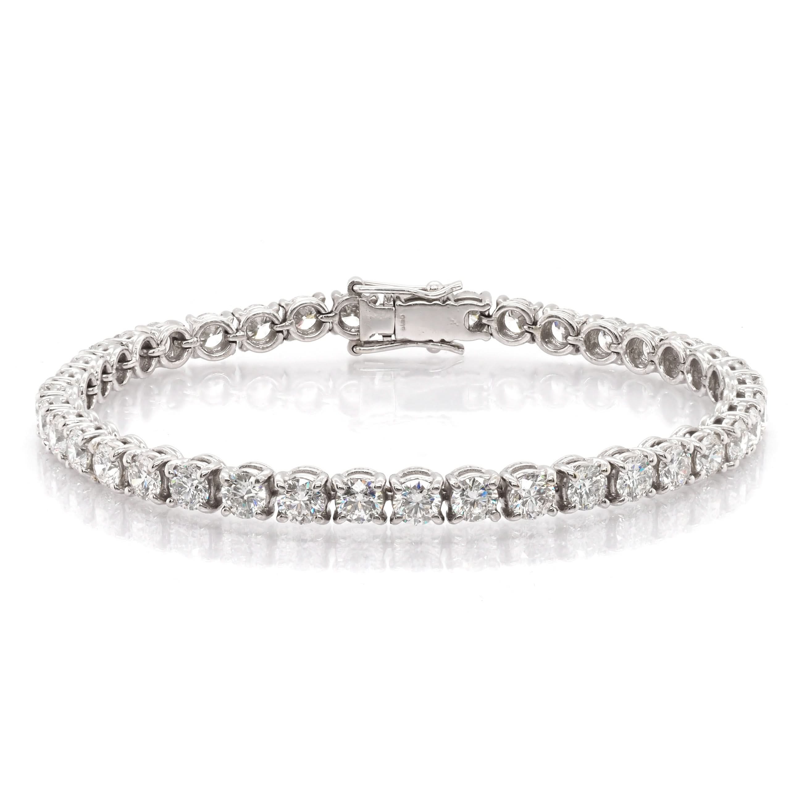 Ogden of Harrogate Jewellery 18ct White Gold 39 Brilliant-Cut Diamond Line Bracelet