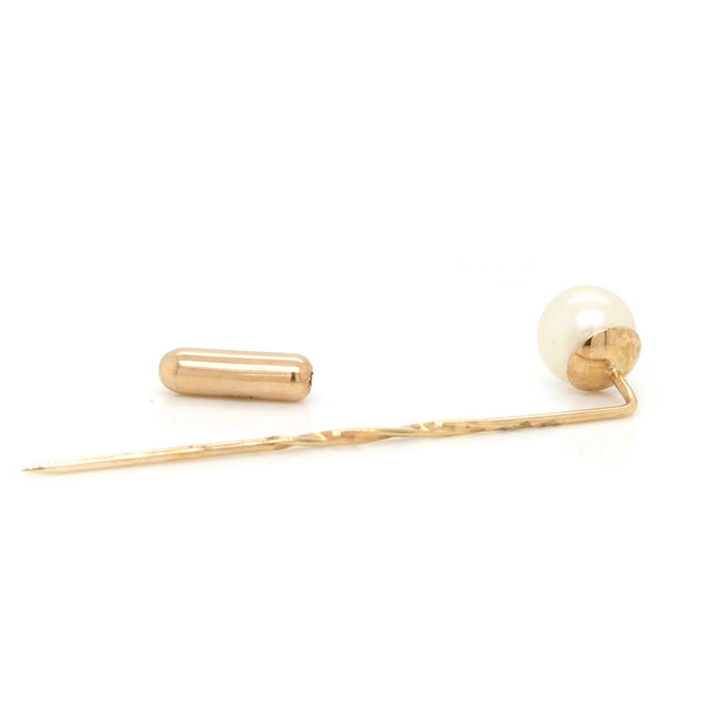 Ogden of Harrogate Jewellery 9ct Gold and Cultured Pearl Tie Pin, Pearl 7x7.5mm