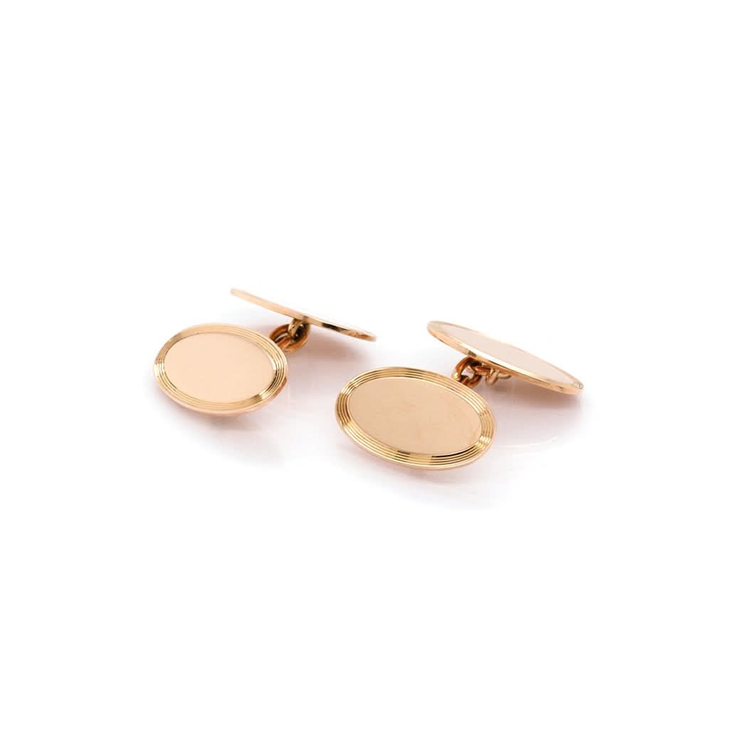 Ogden of Harrogate Jewellery 9ct Rose Gold Oval Cufflinks