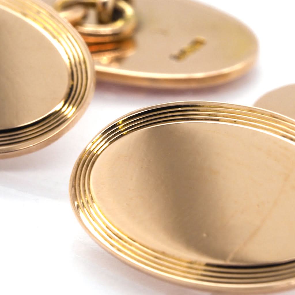 Ogden of Harrogate Jewellery 9ct Rose Gold Oval Cufflinks