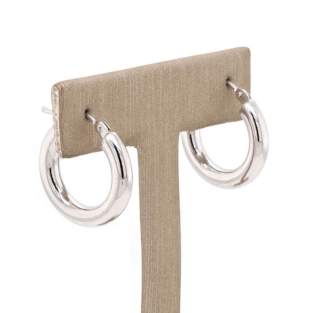 Ogden of Harrogate Jewellery 9ct White Gold Hoop Earrings