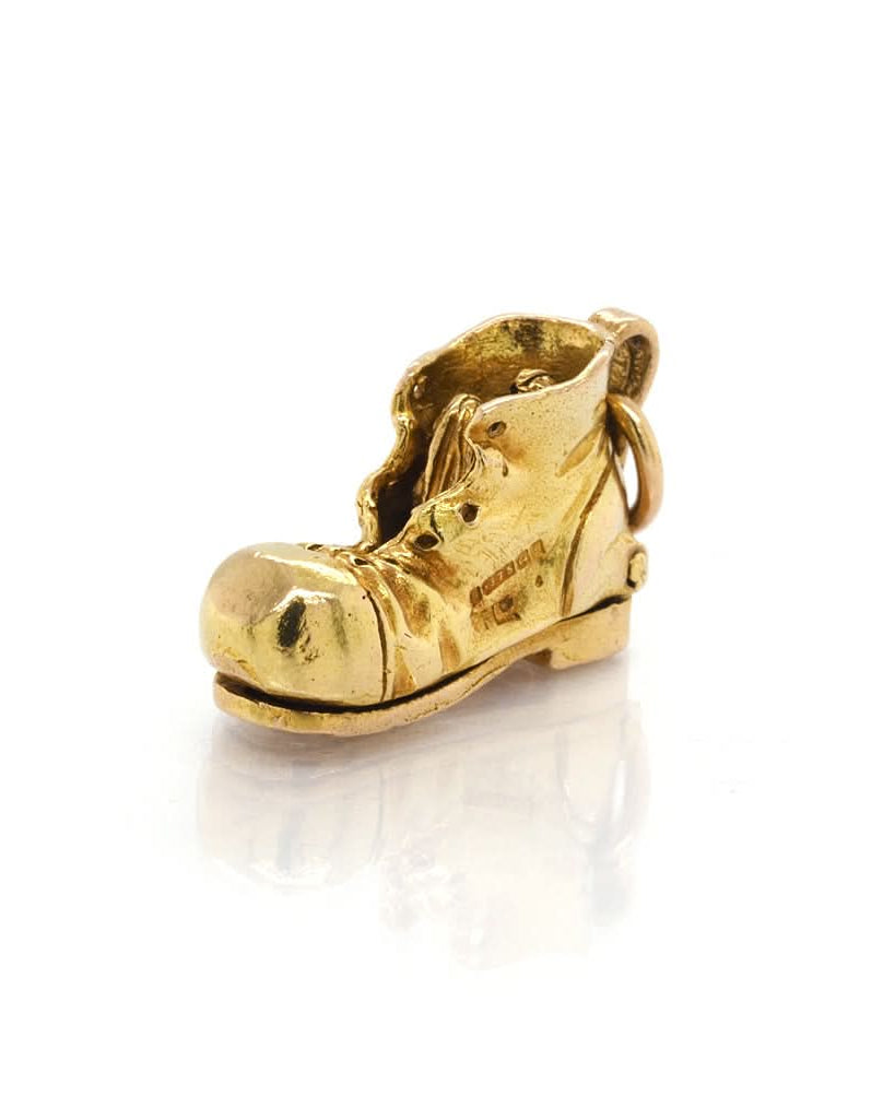Ogden of Harrogate Jewellery 9ct Yellow Gold Bride & Groom Boot Charm