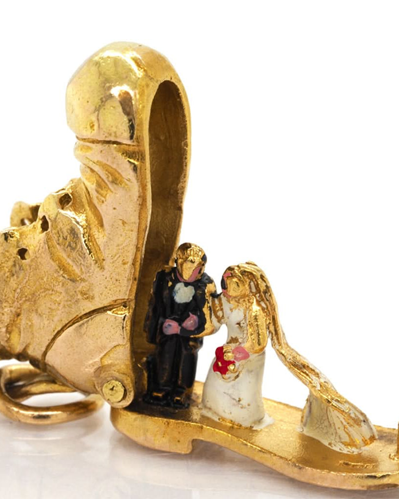 Ogden of Harrogate Jewellery 9ct Yellow Gold Bride & Groom Boot Charm