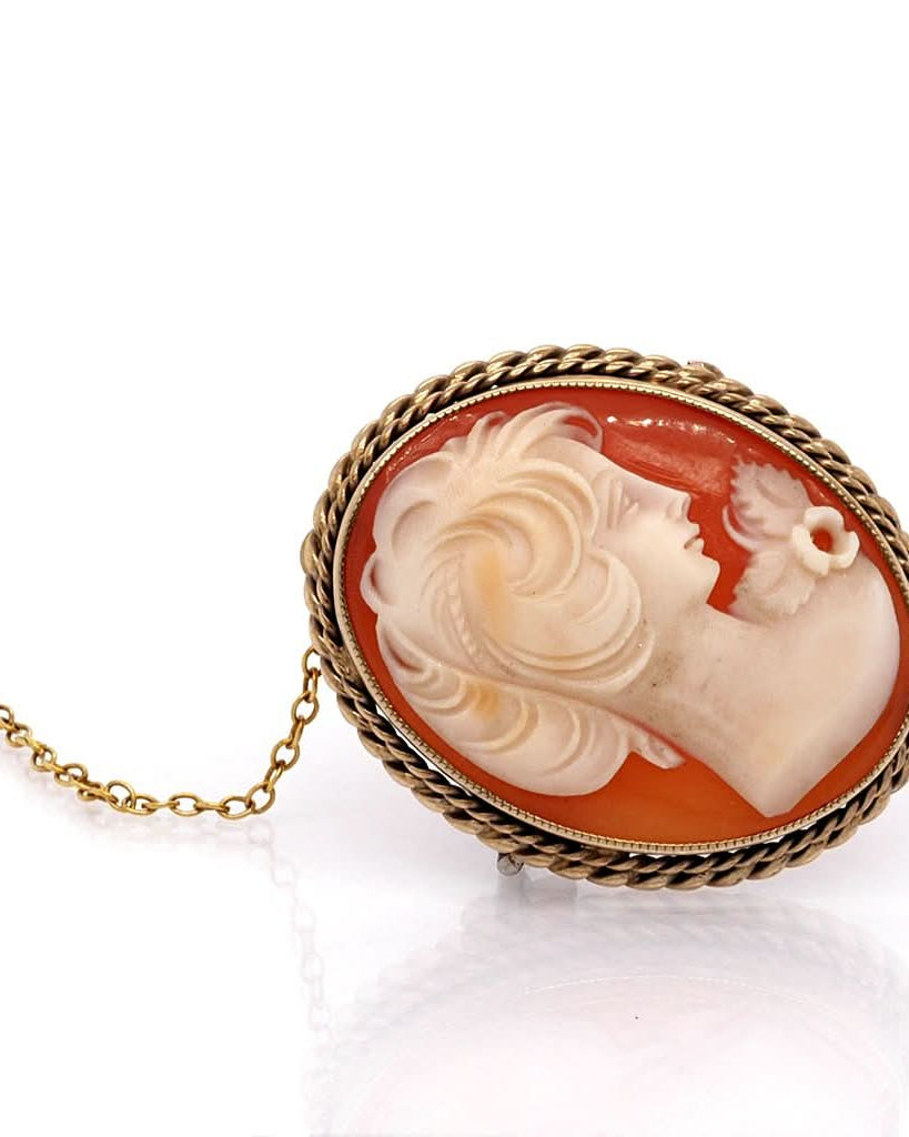 Ogden of Harrogate Jewellery 9ct Yellow Gold, Cameo Brooch