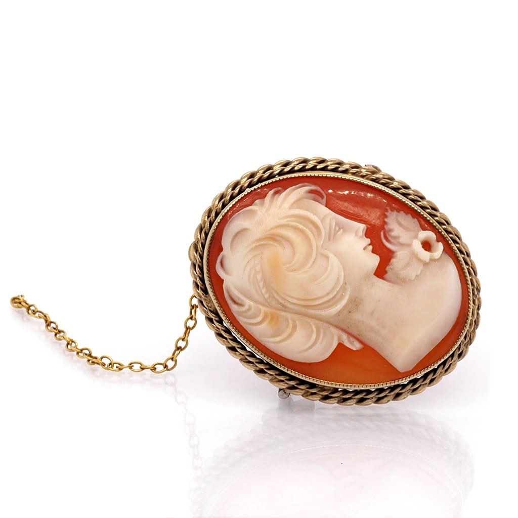 Ogden of Harrogate Jewellery 9ct Yellow Gold, Cameo Brooch
