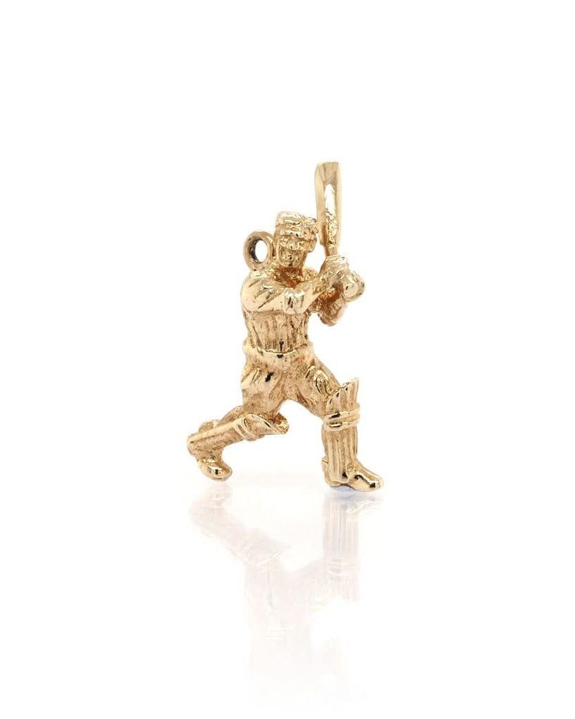 Ogden of Harrogate Jewellery 9ct Yellow Gold Cricketer Charm