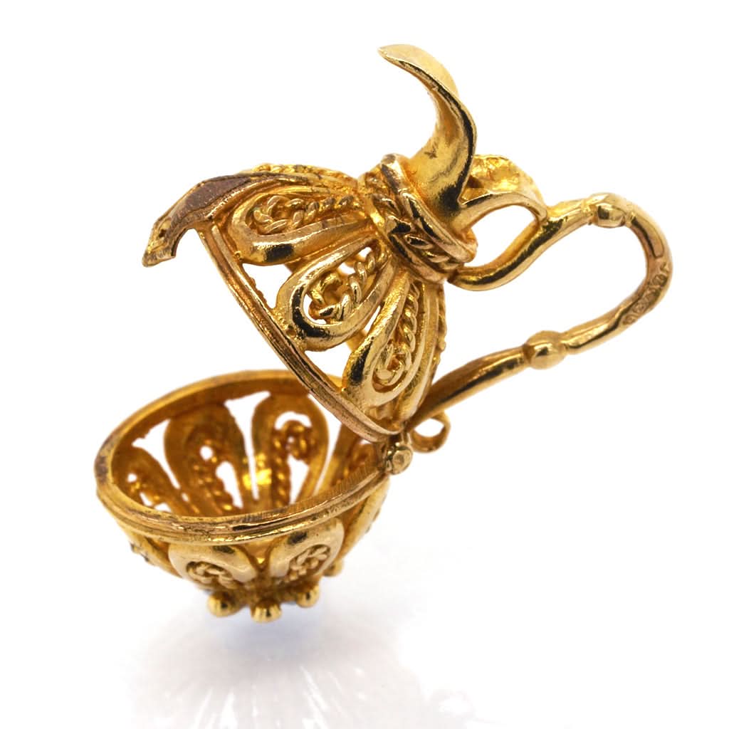 Ogden of Harrogate Jewellery 9ct Yellow Gold Filigree Jug Charm