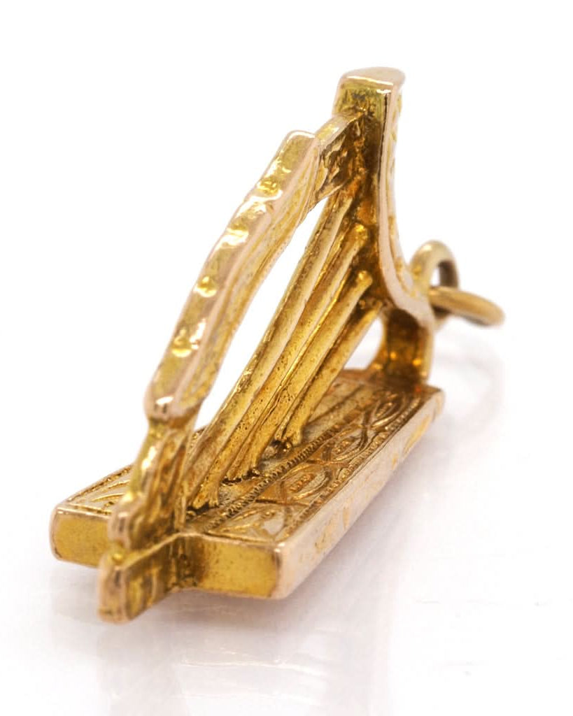 Ogden of Harrogate Jewellery 9ct Yellow Gold Harp Charm
